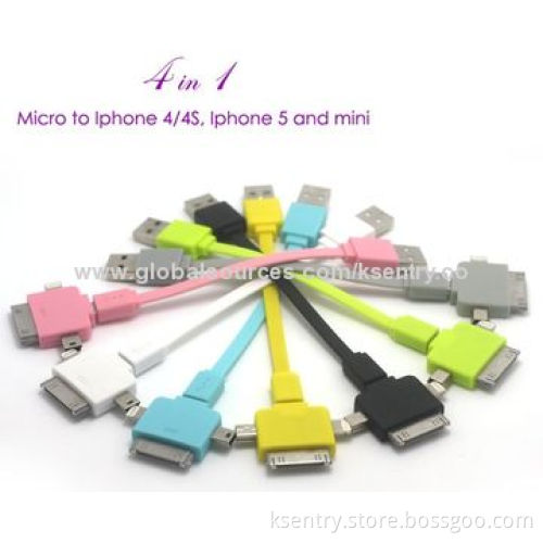 Flat Noodle TPE Material Top Quality USB Data Cables for iPhone
